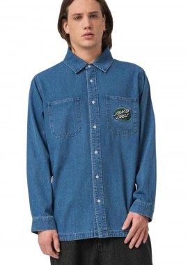 SANTA CRUZ Πουκάμισα Global Oval Dot Denim Shirt - BLUE-SCA-SHT-0890-BLUE