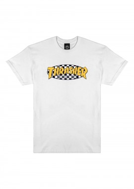 THRASHER - Thrasher Checkered Oval T-Shirt Λευκό-311653-WHITE
