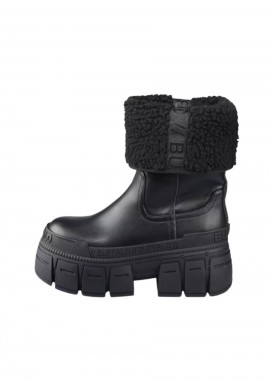 Buffalo Γυναικεία Μποτάκια GOSPHER Fold Warm –Μαύρα-1270132-BLACK