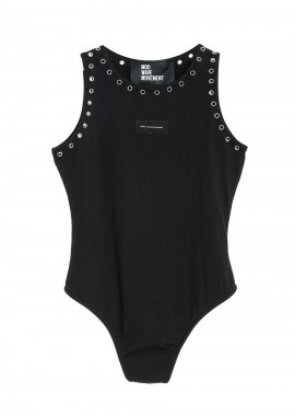 Mod Wave Movement - MOD WAVE MOVEMENT Black Slim Γυναικείο Κορμάκι Studded - Μαύρο-MW092010369-BLACK