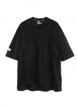 Mod Wave Movement - Mod Wave Movement MWM Oversize Net Layered Unisex T-Shirt - Μαύρο-MW092020347-BLACK