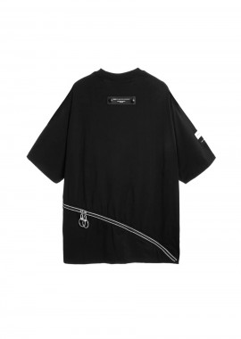 Mod Wave Movement - Mod Wave Movement MWM Deconstructed Zip Detail Unisex T-Shirt - Μαύρο-MW092020376-BLACK
