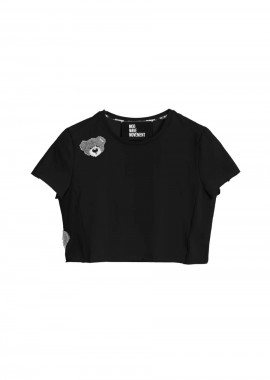 Mod Wave Movement - MOD WAVE MOVEMENT Γυναικείο Cropped Top - Μαύρο -MW092020437-BLACK