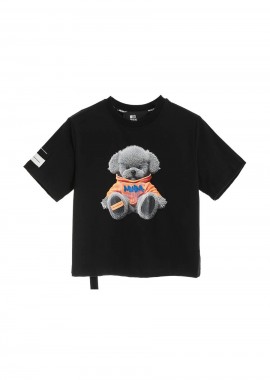 Mod Wave Movement - MOD WAVE MOVEMENT Γυναικείο Cropped T-Shirt - Μαύρο -MW092020459-BLACK