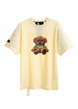 MOD WAVE MOVEMENT T-Shirts MWM Teddy Bear Sitting Dog Regular Fit Tee - BEIGE-MW092020460-BEIGE