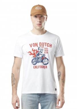 VON DUTCH T Shirts ΑΝΔΡΙΚΑ VD/1/TR/RIDE/W - Λευκό-VD/1/TR/RIDE/W-WHITE