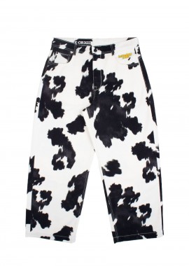 HOMEBOY Cow Print Baggy Denim Παντελόνι-01PA1090-BLACK
