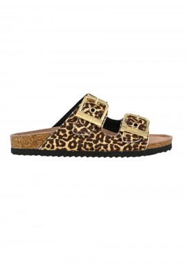 COLORS OF CALIFORNIA - COLORS OF CALIFORNIA Σανδάλια PONY HAIR TWO BUCKLE SANDAL - ΛΕΟΠΑΡ-HC.BIO502