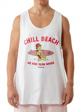 BEE UNUSUAL Αμάνικες Μπλούζες SLOW WAVES - ΑΣΠΡΟ-AT-251363-WHITE