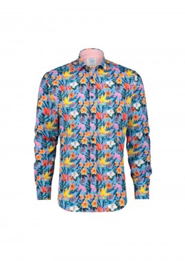 A FISH NAMED FRED Ανδρικό Πουκάμισο Shirt floral blue - ΑΝΟΙΧΤΟ ΜΠΛΕ-22.02.025-LIGHT BLUE