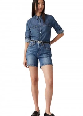LEVI\'S 501 τζιν σορτς MID THIGH SHORT MED INDIGO - Denim Μπλε-858330053-DENIM