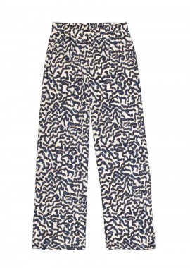 GARCIA Γυναικείο Παντελόνι O260113 Ladies Pants - Εκρού / Μπλε Print-O260113