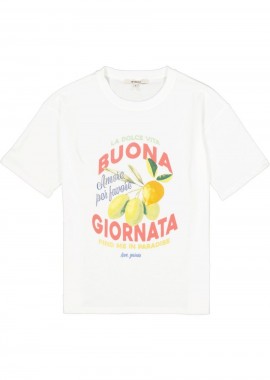 GARCIA - Garcia Γυναικείο Graphic T-Shirt Dolce Vita - Λευκό-Q260005-WHITE