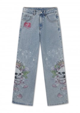 ED HARDY - Ed Hardy Cherry Skull Side Print Γυναικείο Jeans-ED5892