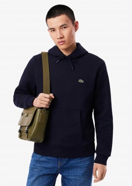 LACOSTE - Lacoste ανδρική μπλούζα φούτερ με κουκούλα και κεντημένο λογότυπο Classic Fit - SH9623 Μπλε Σκούρο