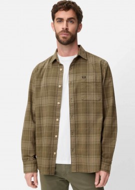 CAMEL ACTIVE - Camel Active ανδρικό πουκάμισο με καρό σχέδιο και τσέπη με monogram Regular Fit - C261-409111-7S11 Λαδί