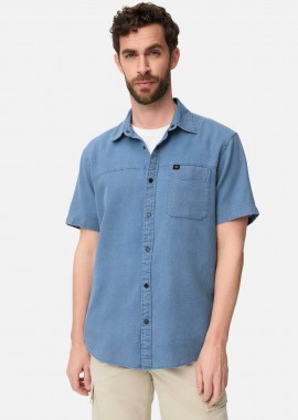 CAMEL ACTIVE - Camel Active ανδρικό κοντομάνικο πουκάμισο textured με τσέπη και monogram Regular Fit - C261-409266-7S66 Μπλε