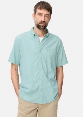 Camel Active ανδρικό κοντομάνικο πουκάμισο button down με τσέπη και κεντημένο monogram Regular Fit - C261-409256-7S56 Πράσινο Aqua