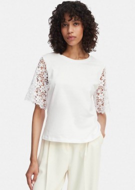 EMME - Emme by Marella γυναικείο T-shirt με δαντέλα στα μανίκια