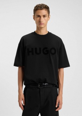 Hugo Boss ανδρικό T-shirt μονόχρωμο με λογότυπο - 50525765 Μαύρο
