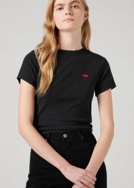 Levi's® γυναικείο T-shirt cropped με λογότυπο Slim Fit 