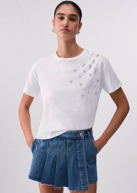 LIU JO - Liu Jo γυναικείο T-shirt με logo print Regular Fit - WA6238JS923 Λευκό