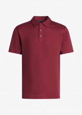 MICHAEL KORS - Michael Kors ανδρική μπλούζα πόλο με κεντημένο monogram Regular Fit - CS15073C93 Μπορντό