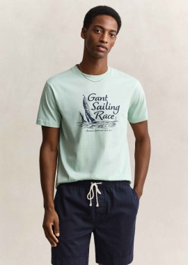 GANT - Gant ανδρικό T-shirt με graphic print Regular Fit - 2003425 Τυρκουάζ