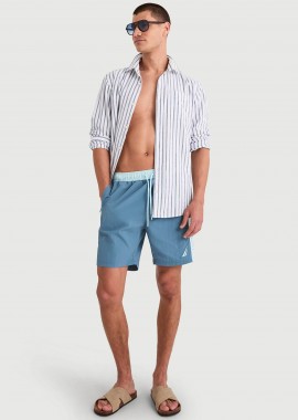 NAUTICA - Nautica ανδρικό μαγιό σορτς με διχρωμία και λογότυπο