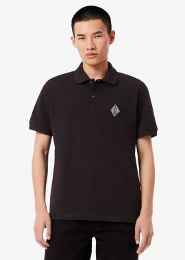 LACOSTE - Lacoste ανδρική μπλούζα πόλο πικέ με retro logo patch Classic Fit - PH0034-00 Καφέ Σκούρο