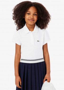LACOSTE - Lacoste παιδική μπλούζα πόλο πικέ με κεντημένο λογότυπο - PJ0953 Λευκό