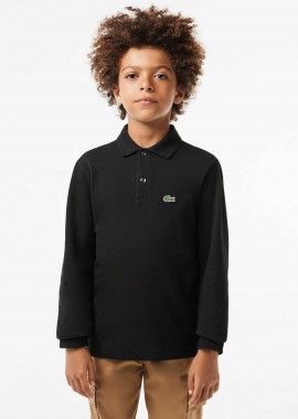 LACOSTE - Lacoste παιδική πόλο μπλούζα πικέ με κεντημένο λογότυπο Regular Fit - PJ8915 Μαύρο