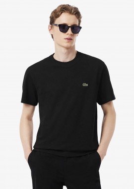 LACOSTE - Lacoste ανδρικό T-shirt πικέ με λινάρι και κεντημένο λογότυπο Classic Fit - TH0629 Μαύρο