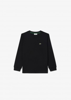 Lacoste παιδική μακρυμάνικη μπλούζα με κεντημένο λογότυπο Classic Fit - TJ0804 Μαύρο