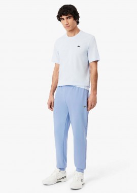 LACOSTE - Lacoste ανδρικό παντελόνι φόρμας με contrast ρίγα και λογότυπο Regular Fit - XH0166 Μπλε Ανοιχτό