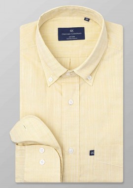 OXFORD COMPANY - Oxford Company ανδρικό πουκάμισο button down Regular Fit - F110-BL10.09 Κίτρινο