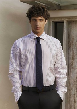 OXFORD COMPANY - Oxford Company ανδρικό Classic πουκάμισο ριγέ Regular Fit Club - M320NRZ20.02 Εκρού