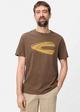 Camel Active ανδρικό T-shirt με monogram print Regular Fit - C261-409700-7T02 Καφέ
