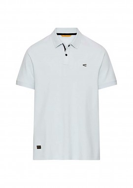Camel Active ανδρική μπλούζα πόλο πικέ με κεντημένο monogram Regular Fit - C261-409920-7P01 Σιελ