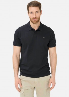 Camel Active ανδρική μπλούζα πόλο πικέ με κεντημένο monogram Regular Fit - C261-409920-7P01 Μπλε Σκούρο