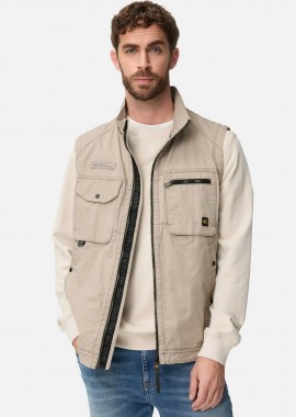CAMEL ACTIVE - Camel Active ανδρικό αμάνικο μπουφάν με ψηλό λαιμό και τσέπες Regular Fit - C261-460140-7N60 Μπεζ