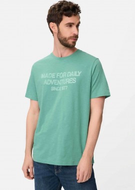 Camel Active ανδρικό T-shirt με lettering Regular Fit - C261-409700-7T54 Πράσινο