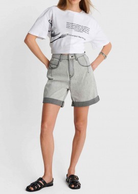 'ALE - 'ALE γυναικείο denim σορτς - 8922976 Ανθρακί