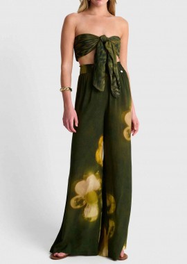 'ALE - 'ALE γυναικεία παντελόνα με floral print - 8923516 Κυπαρισσί