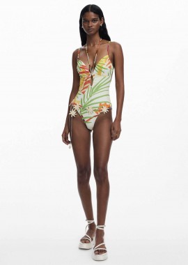 Desigual γυναικείο μαγιό ολόσωμο με tropical print 