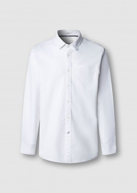 PEPE JEANS - Pepe Jeans ανδρικό πουκάμισο μονόχρωμο Regular Fit - PM3091203 Λευκό