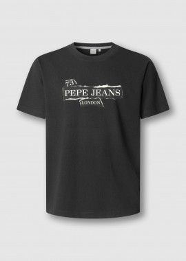 PEPE JEANS - Pepe Jeans ανδρικό T-shirt μονόχρωμο με logo print