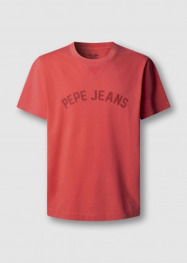Pepe Jeans ανδρικό T-shirt μονόχρωμο με logo print 