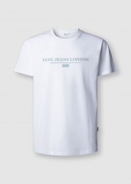 PEPE JEANS - Pepe Jeans ανδρικό T-shirt μονόχρωμο με logo print