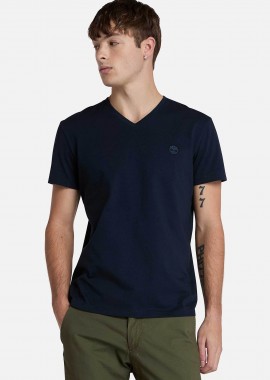 TIMBERLAND - Timberland ανδρικό T-shirt με V και κεντημένο tree logo Slim Fit